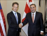 Prime Minister of Georgia met the Secretary of the United States Department of the Treasury Timothy Geithner 
